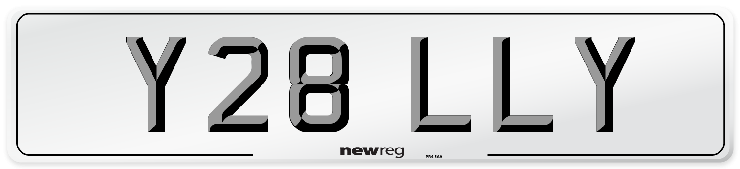 Y28 LLY Number Plate from New Reg